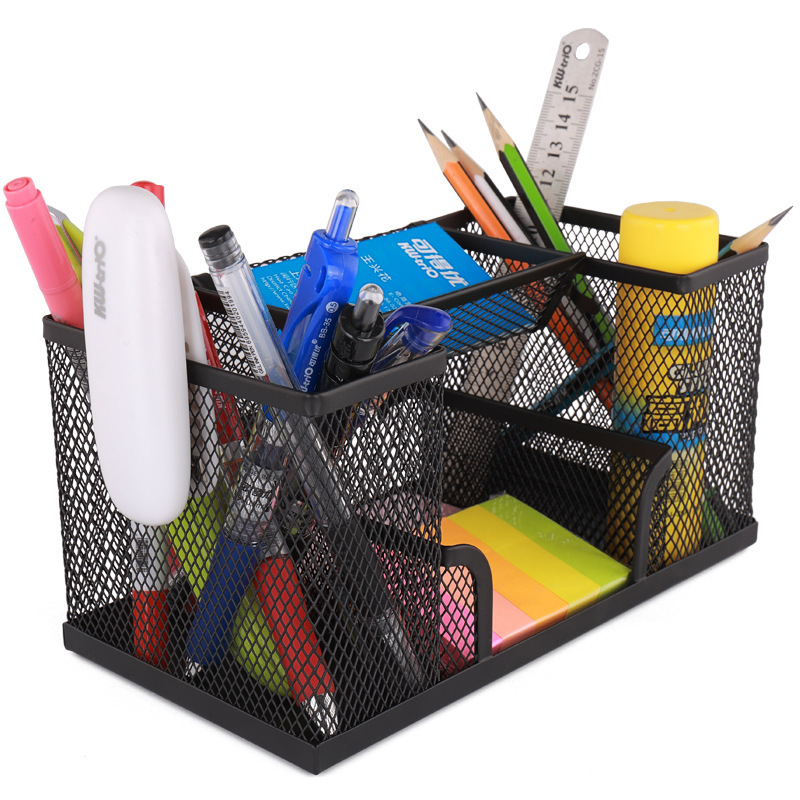 Disponible en alta calidad metal cuadrícula rectangular bolígrafo asiento de tarjetas de visita bolígrafo libre de montaje de archivos columna de archivos