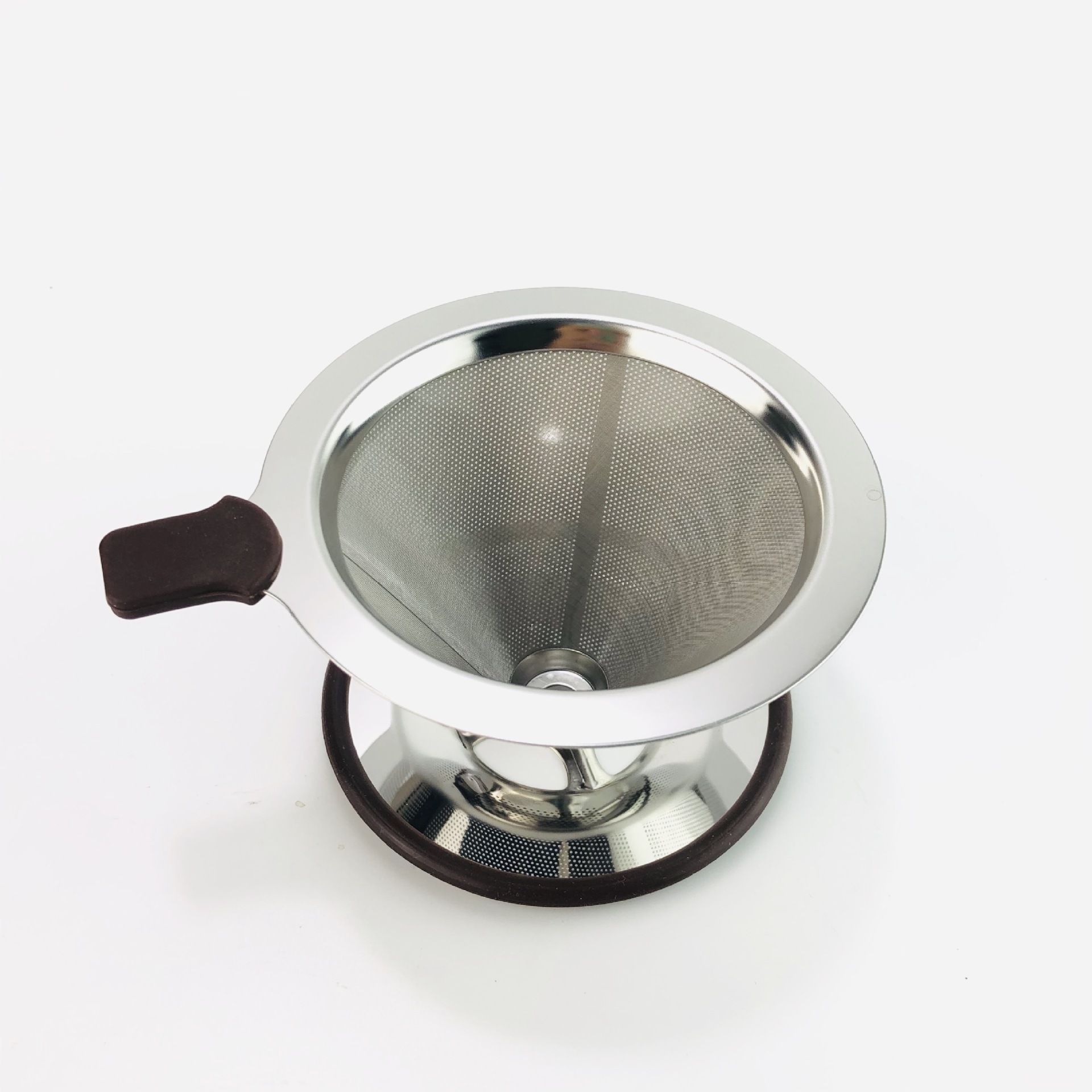Filtro de café de acero inoxidable V60 con base, sin necesidad de papel de filtro, filtro de café