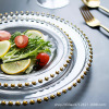 Scandinavian glossy creative hotel decorations home use, dinner plate, Nordic style, pearl silver