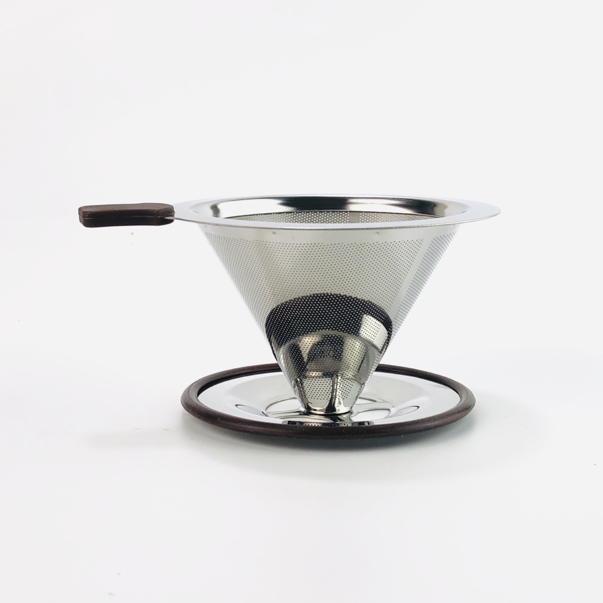 Filtro de café de acero inoxidable V60 con base, sin necesidad de papel de filtro, filtro de café