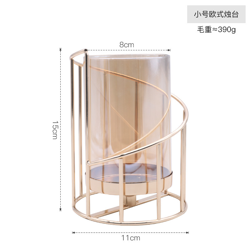 Nordic romantic Candlestick decoration living room dining table European luxury high-end iron candle decoration candlelight dinner props