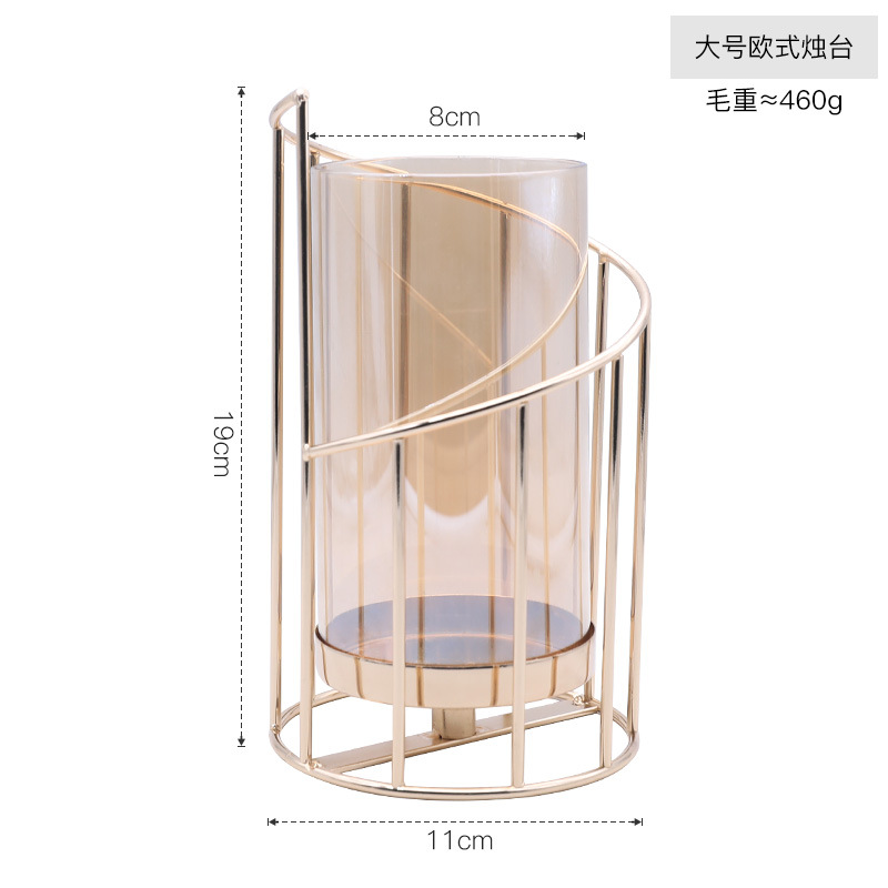 Nordic romantic Candlestick decoration living room dining table European luxury high-end iron candle decoration candlelight dinner props