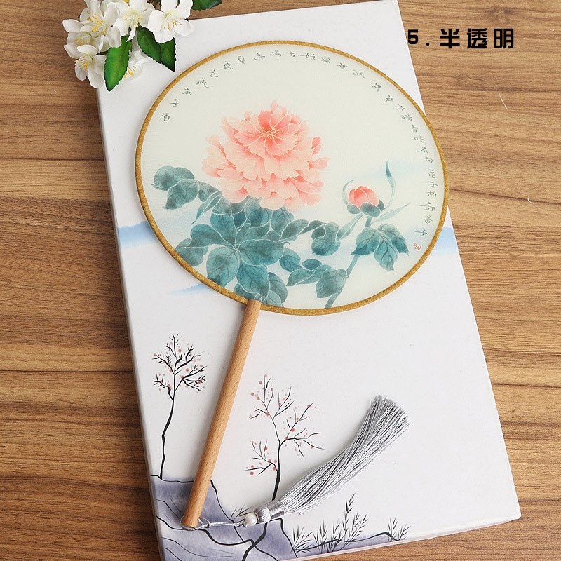 Ventilador de estilo antiguo de fábrica ventilador redondo estilo chino danza clásica traje corte mujer Hanfu borla pequeño ventilador redondo al por mayor