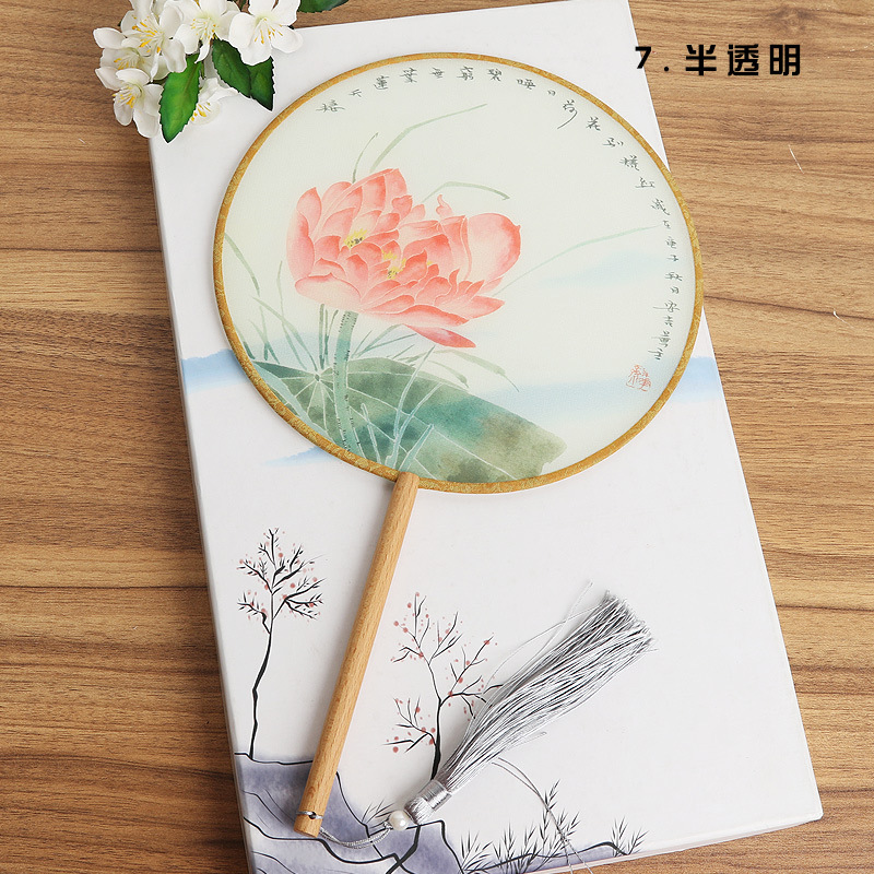 Ventilador de estilo antiguo de fábrica ventilador redondo estilo chino danza clásica traje corte mujer Hanfu borla pequeño ventilador redondo al por mayor