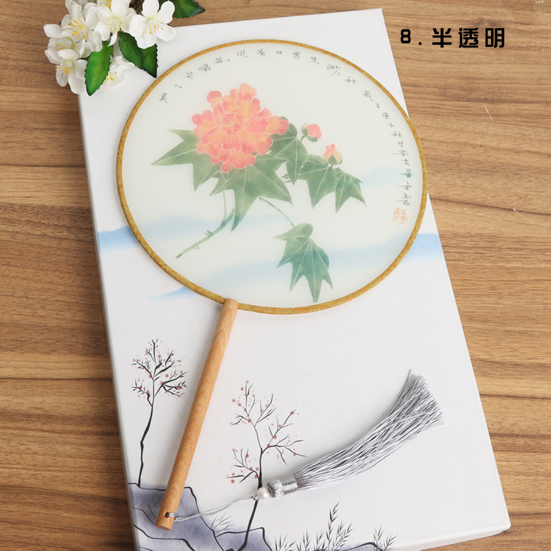 Ventilador de estilo antiguo de fábrica ventilador redondo estilo chino danza clásica traje corte mujer Hanfu borla pequeño ventilador redondo al por mayor