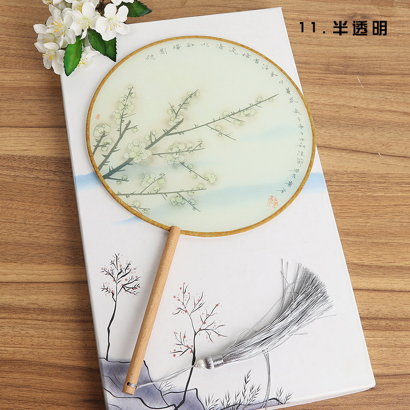 Ventilador de estilo antiguo de fábrica ventilador redondo estilo chino danza clásica traje corte mujer Hanfu borla pequeño ventilador redondo al por mayor