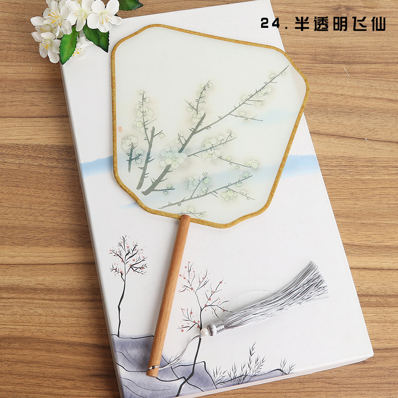 Ventilador de estilo antiguo de fábrica ventilador redondo estilo chino danza clásica traje corte mujer Hanfu borla pequeño ventilador redondo al por mayor