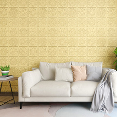 Self-adhesive wallpaper for bedroom, warm 3D stereoscopic wall sticker, wallpaper background, foam brick decorative, waterproof and moisture-proof sticker