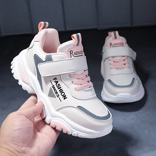Ultrafiber leather children's sneakers, autumn new style, boys 'casual shoes, girls' running shoes, medium and large children's shoes, spring and autumn style,