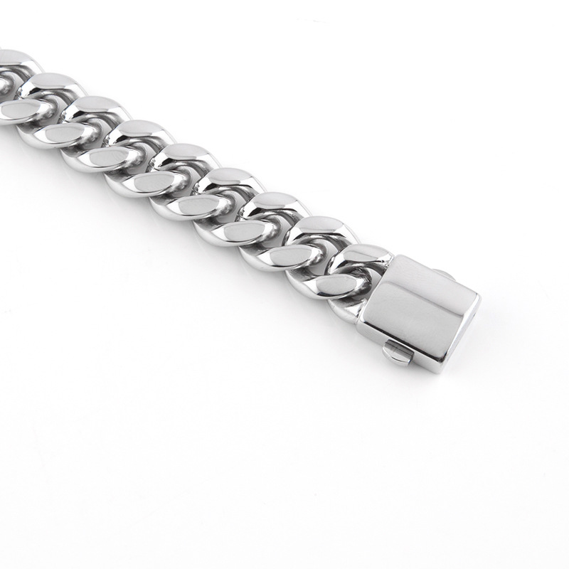 Men's Cuban Link Bracelet Stainless Steel Waterproof Jewellery_voghion.com