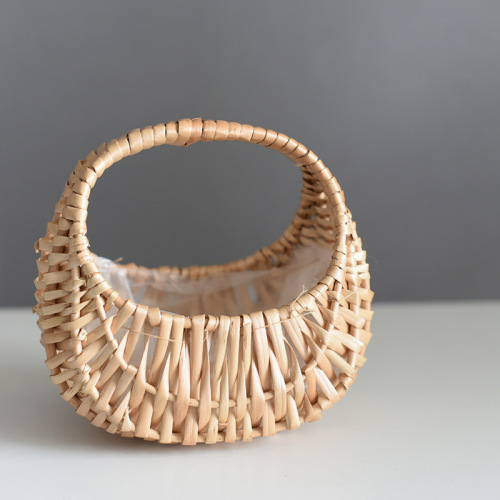 Flower Basket Rattan Woven Basket Portable Handmade Flower Arrangement Willow Weaving Creative Handmade Gift Shop Wholesale