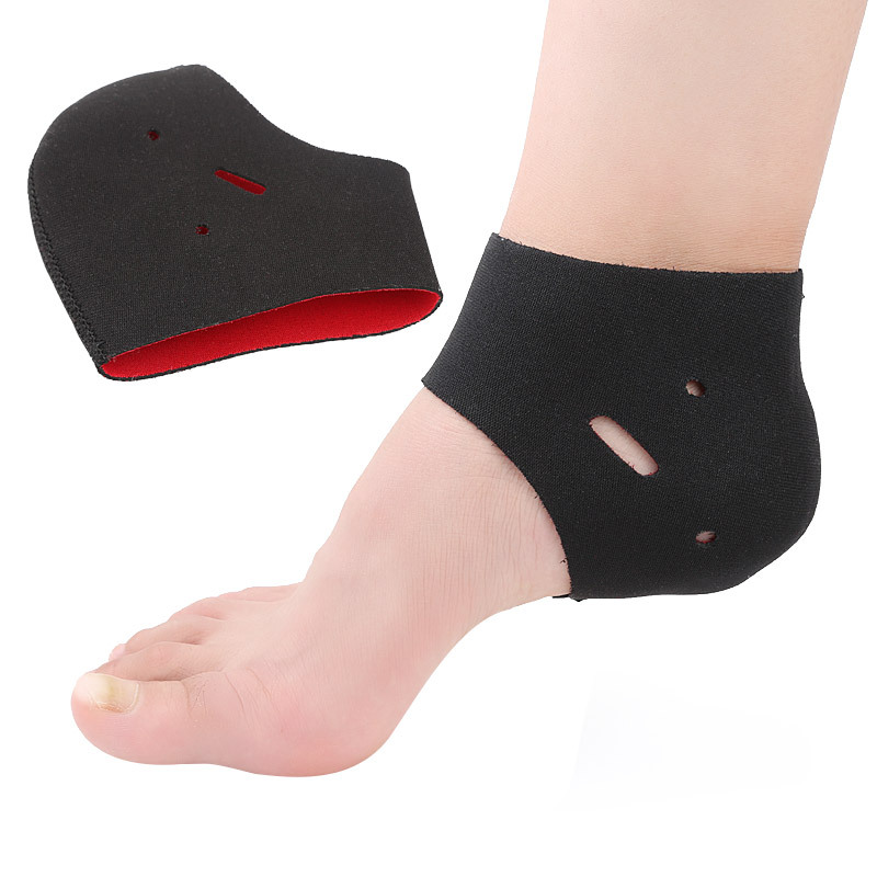Cubierta protectora para talón/tobillo de tela negro-rojo, unisex, resistente a la fricción, con agujero para ventilación, para deportes
