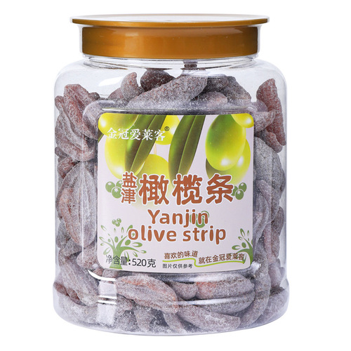 Hong Kong Golden Crown Alike Yanjin olive strips 520g large canned gift candied fruit dried fruit snacks wholesale