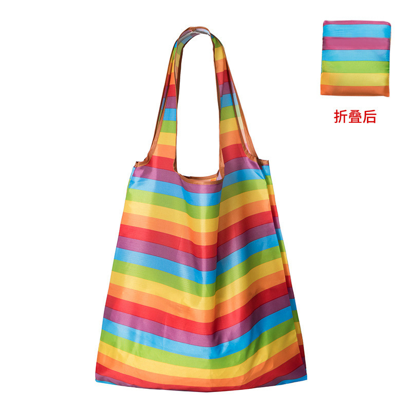 厂家直销手提购物袋涤纶防水可折叠背心袋环 保收纳袋子