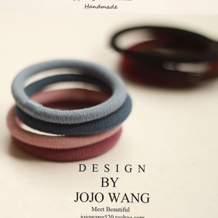 Japanese and Korean strong pull continuous basic hair band hair rope flocking simple children adult do not hurt hair rubber band leather cover jewelry Japanese and Korean strong pull continuous basic hair band hair rope flocking simple children adult do not hurt hair rubber band leather cover jewelry