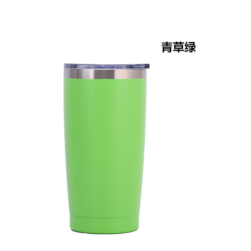 Amazon 20oz coche taza de coche de gran capacidad helado taza de vacío de doble capa de acero inoxidable cerveza paja taza de vacío