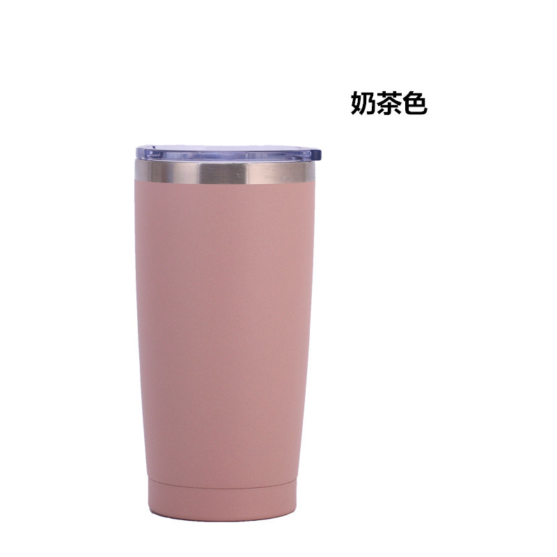 Amazon 20oz coche taza de coche de gran capacidad helado taza de vacío de doble capa de acero inoxidable cerveza paja taza de vacío