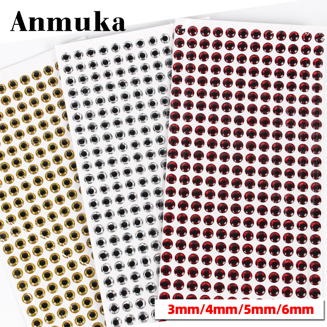 Nueva 3D Luya animal ojo 3456mm cebo ojo pegatinas biónico ojo de pez falso cebo Luya artes de pesca Pesca