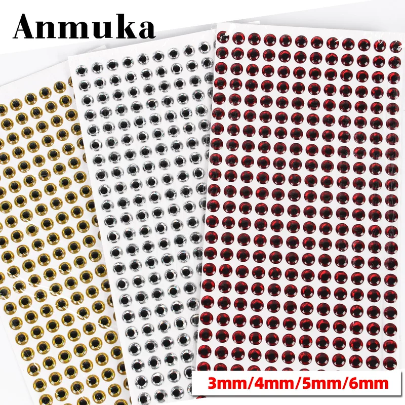 3D наклейки глаз рыбьих (Anmuka) эпоксидд eyes, 3–6 мм, красные/золотые/серебряные листы