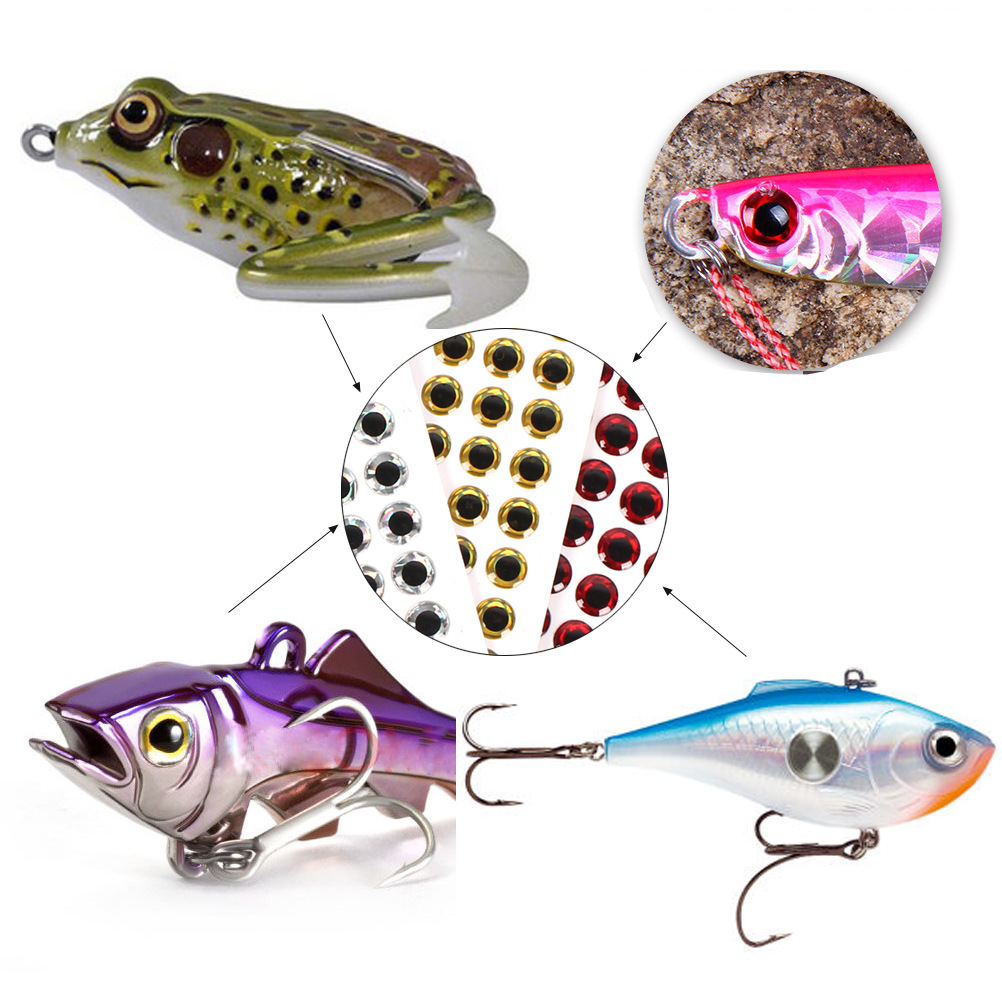 Nueva 3D Luya animal ojo 3456mm cebo ojo pegatinas biónico ojo de pez falso cebo Luya artes de pesca Pesca