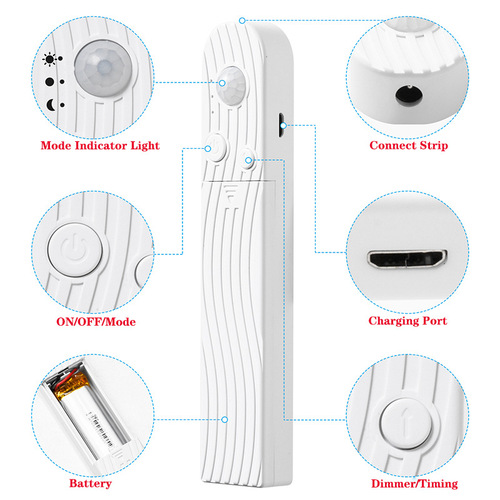 New 5V Waterproof Smart LED Strip with USB Battery Box for Kitchen and Wardrobe Dimmable LED Sensor Light Strip Factory