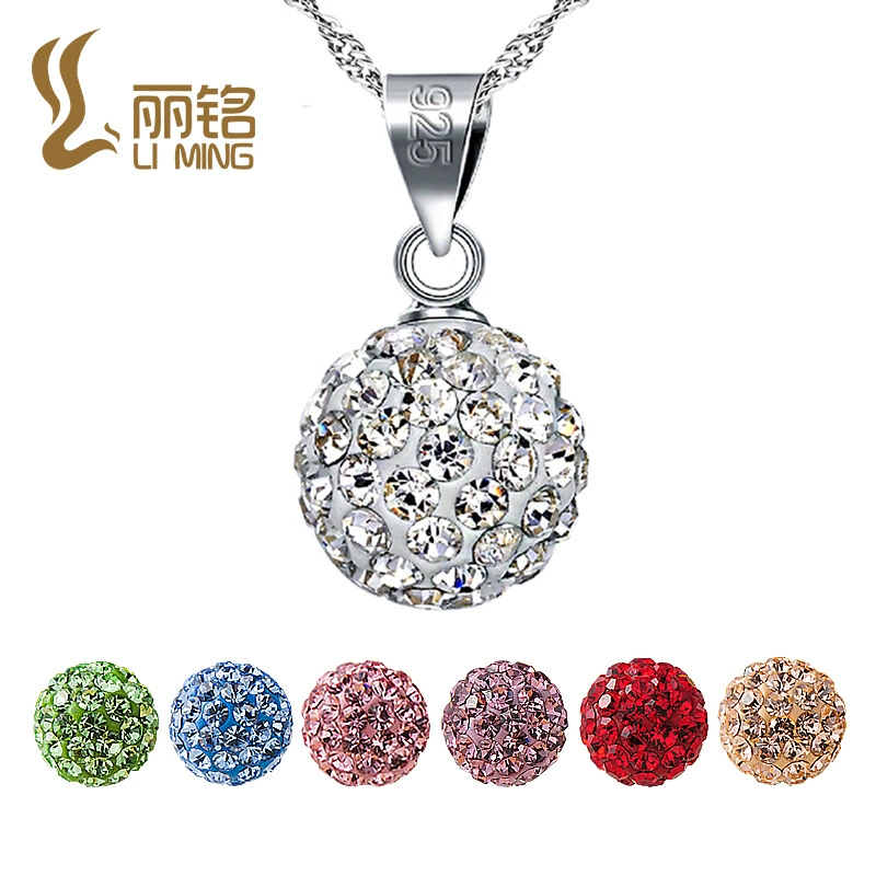 (Cross-border trading), necklace, accessory, round beads, pendant, silver 925 sample, wish, European style