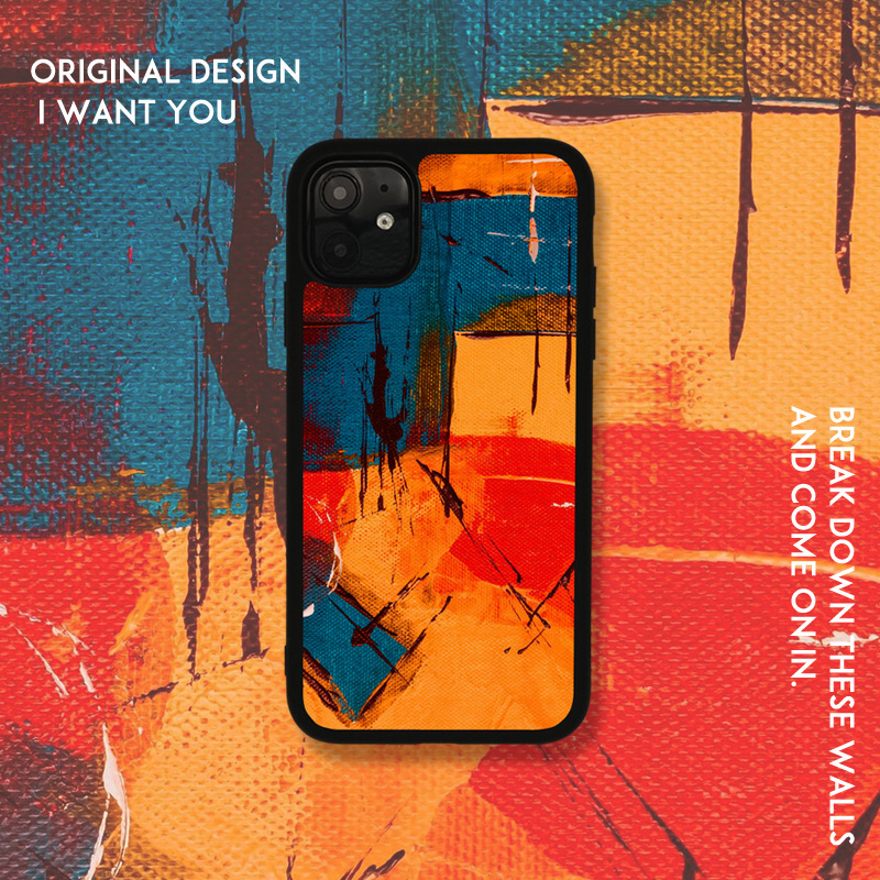 For iPhone14/15 Apple 16ProMax/Huawei Original Interesting Contrast Color Full Cover Soft Edge Mobile Phone Case