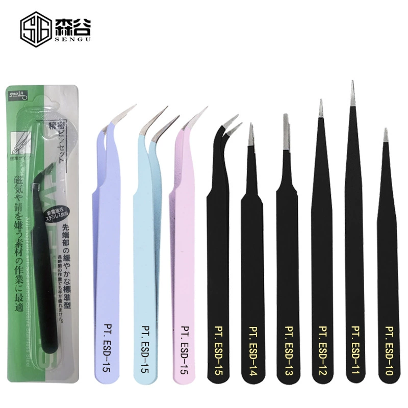 Черный Пинцет 0,8 мм цветной блистерный Пинцет локоть из нержавеющей стали заостренный пинцет Локоть Пинцет ручной Пинцет для счета