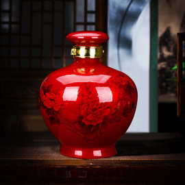 景德镇酒坛子酒缸3斤5斤装陶瓷存酒壶密封家用白瓶泡酒罐专用酒坛