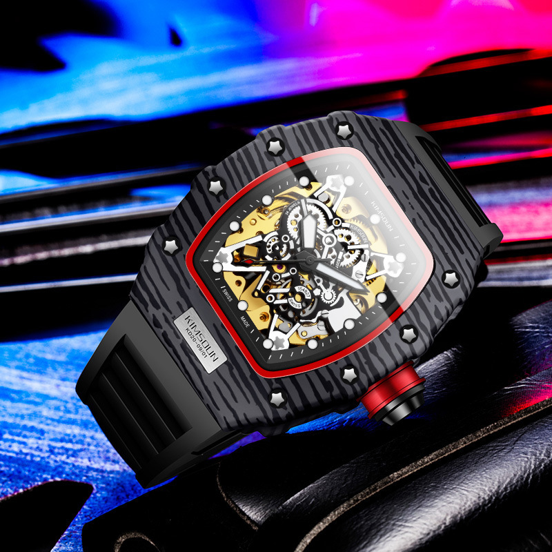 Miller Skeleton Automatic Mechanical Watch For Men Barrel Shape_voghion.com