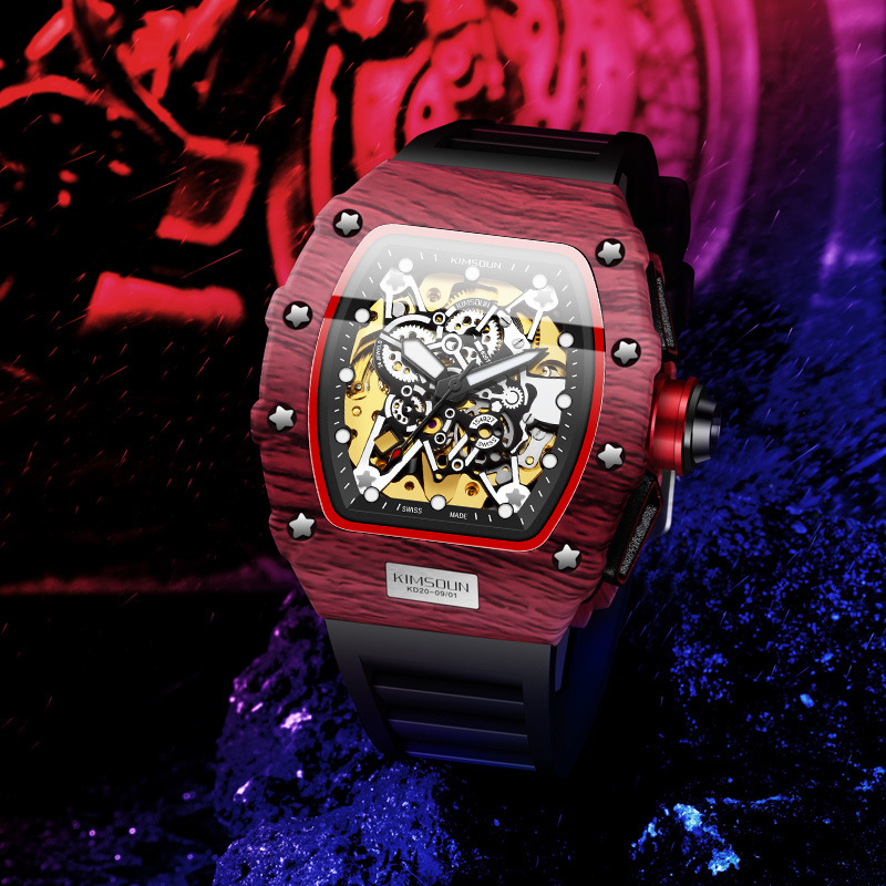 Miller Skeleton Automatic Mechanical Watch For Men Barrel Shape_voghion.com