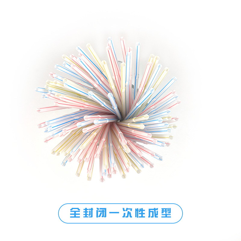 Paja de rayas de color directo de fábrica PP paja de plástico 100 paja de codo desechable