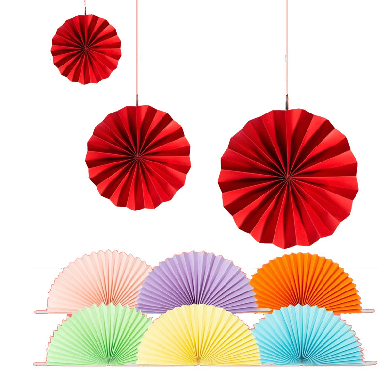 Ventilador plegable floral ventilador de papel material de embalaje de flores Año Nuevo bendición barril Decoración Accesorios apertura cesta de flores Bouquet decoración bendición ventilador