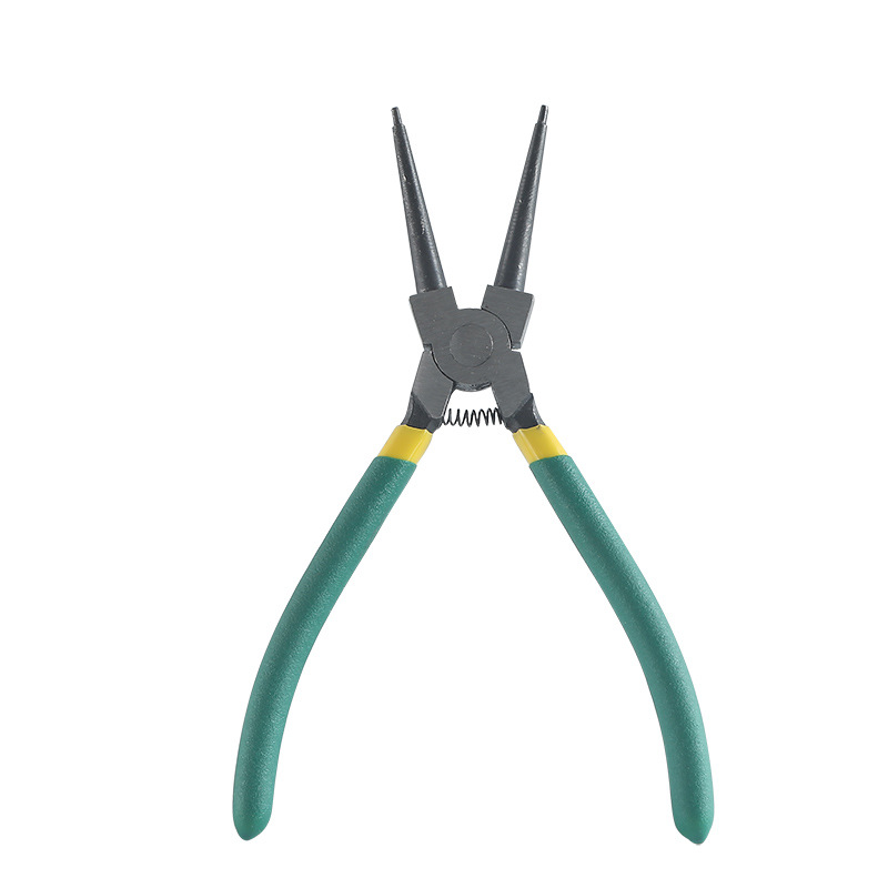 Alicates para circlips de 7 pulgadas 55 # Alicates Mecánicos de Acero al Carbono y Cromo Vanadio, Abrazadera Interna, Abrazadera Externa, Cabeza Recta, Herramienta para Anillos Elásticos