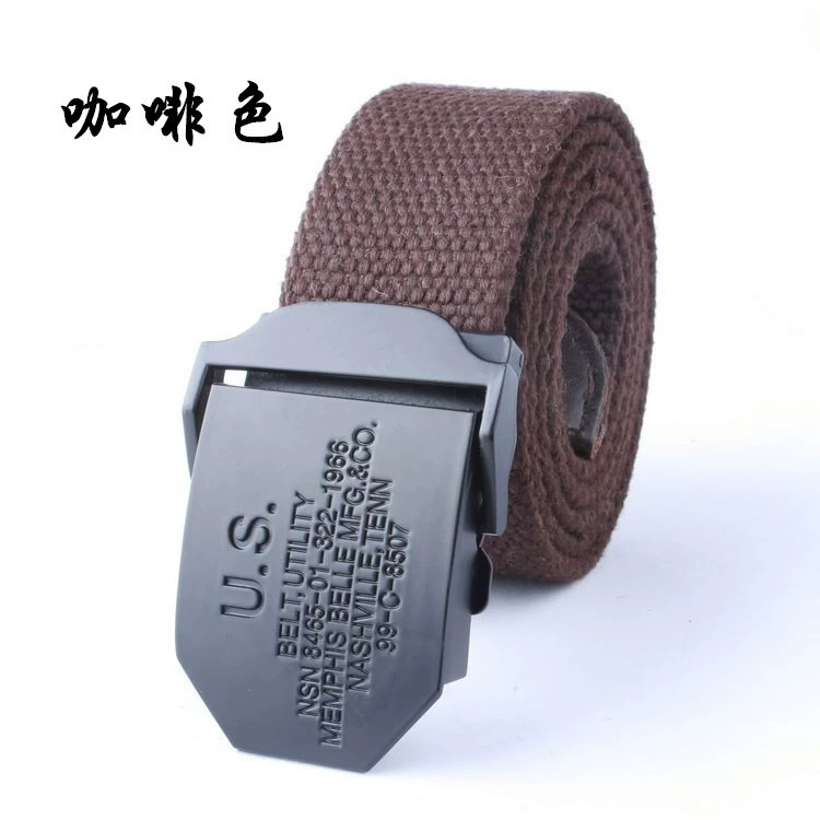 Men's black cloth woven travel adjustable belt