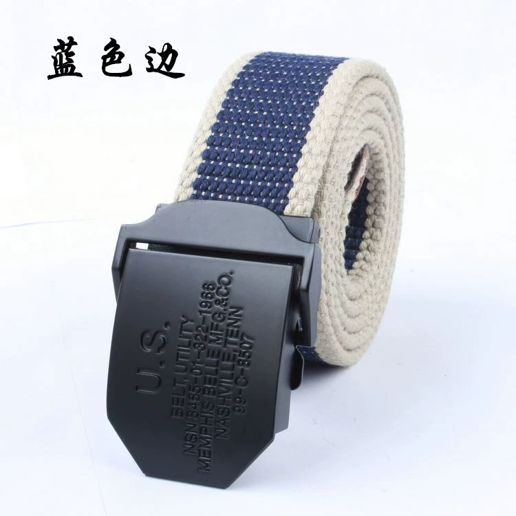 Men's black cloth woven travel adjustable belt