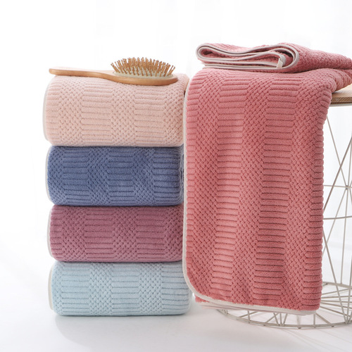 Coral velvet bath towel adult thickened large towel quick-drying swimming towel absorbs more water than pure cotton
