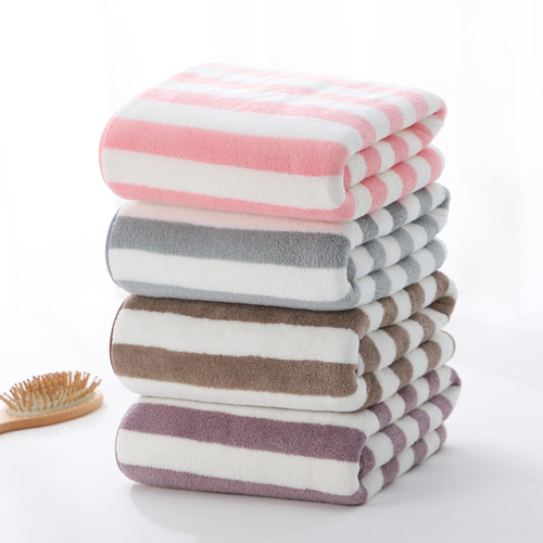 Coral velvet bath towel 70*140 thick adult bath towel absorbent quick drying beach towel gift bath towel wholesale