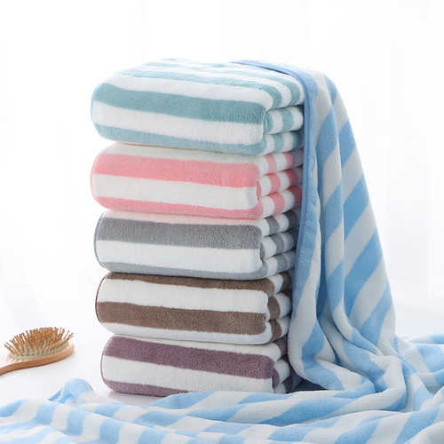 Coral velvet bath towel 70*140 thick adult bath towel absorbent quick drying beach towel gift bath towel wholesale