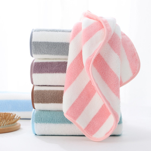 Warp knitted coral velvet towel household thickened face towel soft water absorbent quick dry adult bath towel gift towel wholesale