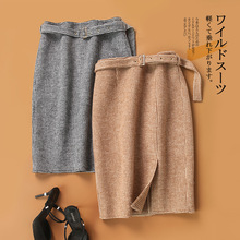 Z家手缝双面羊毛半裙毛呢半身裙女短裙2025秋冬裙子女装一件代发