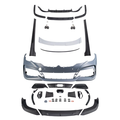 Suitable for Yofer Bmw 3 Series G20G21G28 Large Surround Front Shovel Front Bumper Rear Lip Tail Wing Side Skirt Rear Spoiler (Big Surrounded) - gs-380-complete-front-side-skirt-rear-lip-tail-primer
