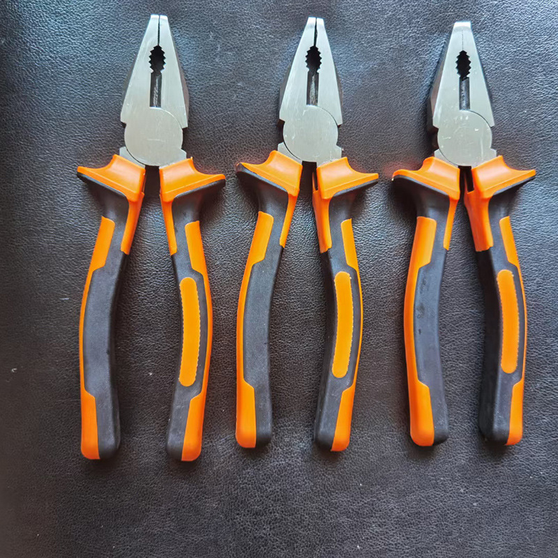 Ordinario en stock de 8 pulgadas tigre cabeza mango alicates de acero al carbono de dos colores alicates de alambre industrial grado vice herramienta de mano