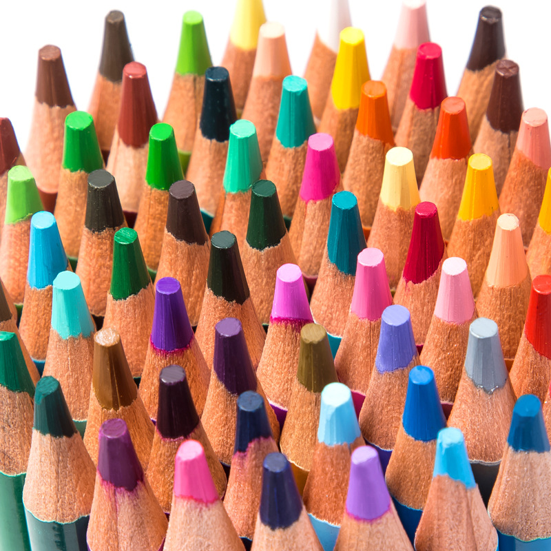 Lápices de colores a base de aceite Deli para niños y estudiantes, bolígrafos de dibujo en caja de lata 6566