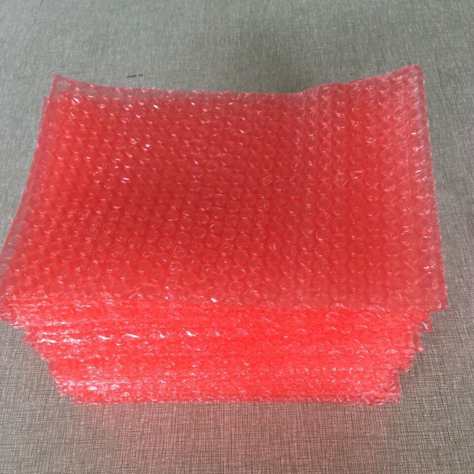 薄款气泡袋 红色单面气泡袋 防震防静电泡泡袋低价批发