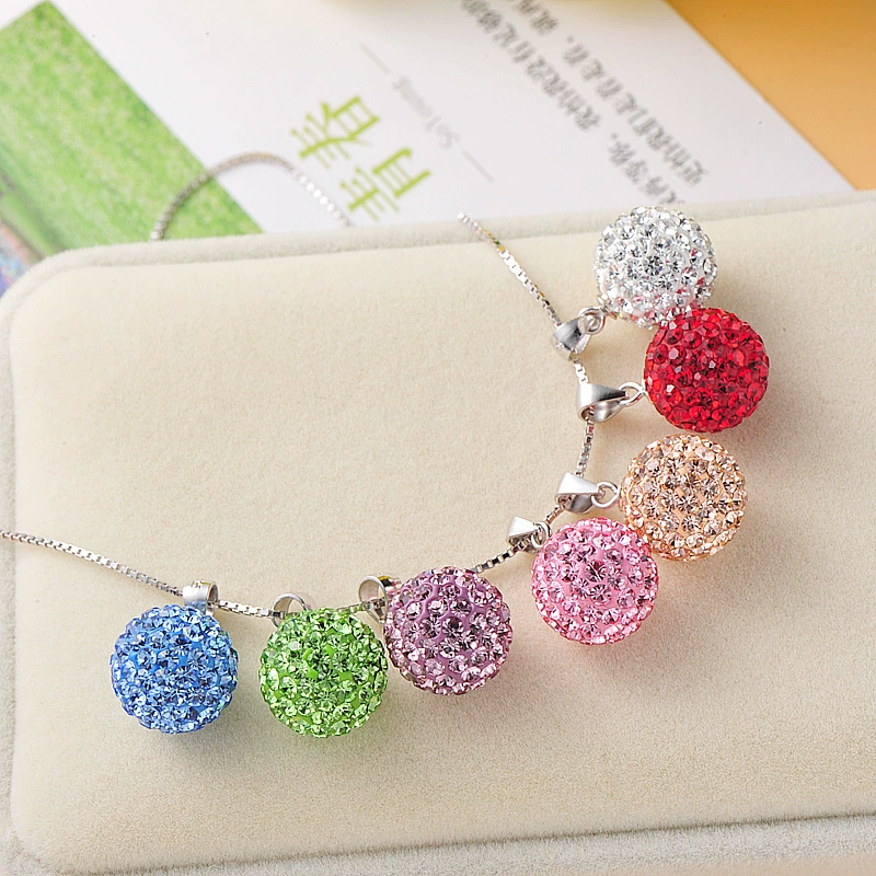 (Cross-border trading), necklace, accessory, round beads, pendant, silver 925 sample, wish, European style