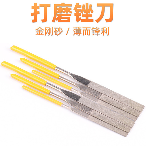 Small woodworking diamond file woodworking handle frosted triangle set universal 6-piece set pointed woodworking file three-piece set