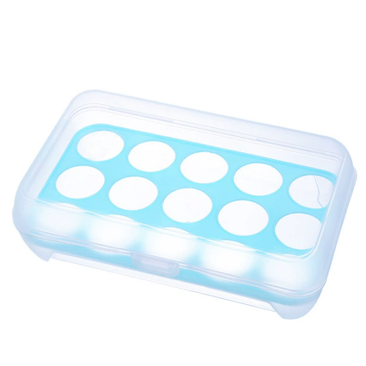 15‑cell plastic egg storage box, transparent single‑layer refrigerator container, portable anti‑collision