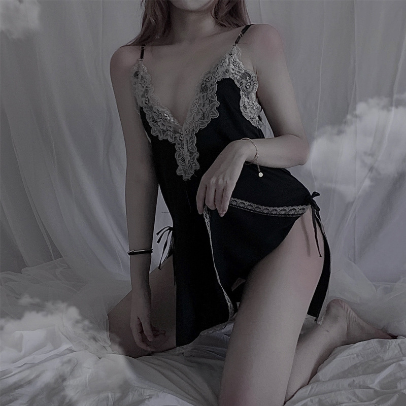 Lencería sexy nueva primavera y verano camisón sexy 2021 camisón delgado para mujer ropa de hogar encaje entrega de una pieza image 3