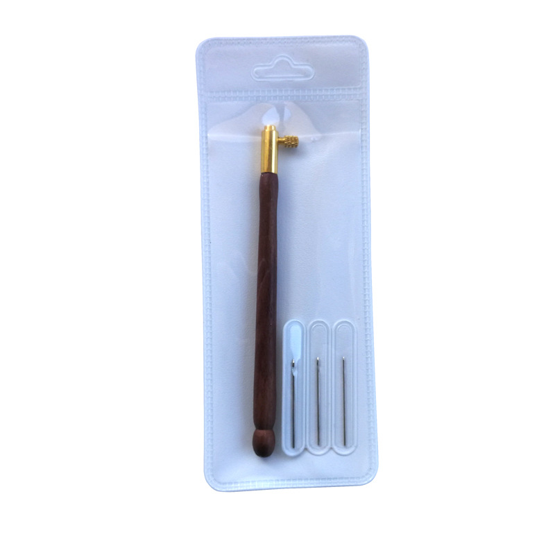 Herramienta de bordado francés transfronterizo Mango de haya Bordado francés Ganchillo Anverso y reverso Lentejuelas con cuentas Gancho hecho a mano